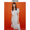 VIMAGE纬漫纪女装夏V领泡泡袖连衣裙中长裙V1307958 商品缩略图0