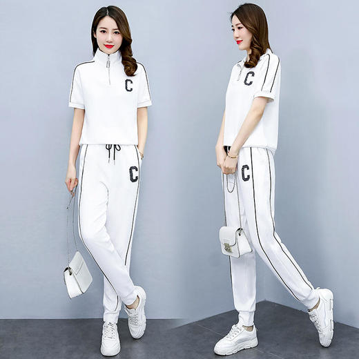 YR-2022春夏短袖新款两件套白色浅灰色淑女【XP】 商品图3