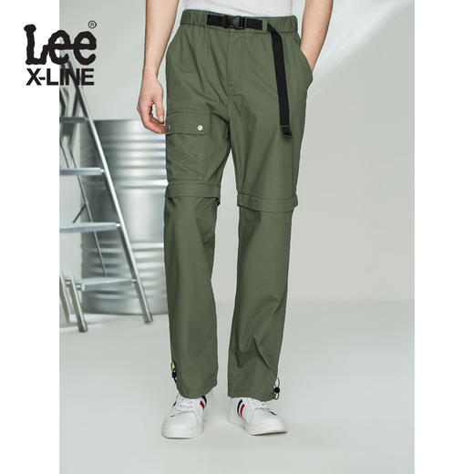 LeeXLINE 21春夏新品舒适橄榄绿色可脱卸休闲布裤男L438518EKANL 商品图1