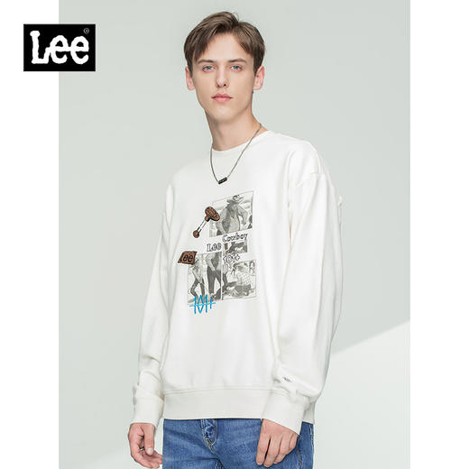 Lee商场同款101+21秋冬新品舒适多色圆领长袖卫衣男LMT001176100 商品图0