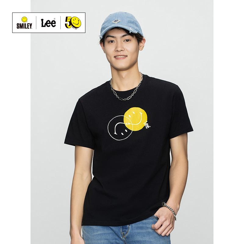 【Smiley®联名】Lee22春夏新品标准印花多色男短袖T恤LMT0015683RX00FK14000/11000