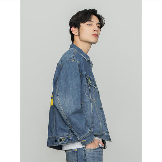 【Smiley®联名】Lee22春夏新品舒适蓝色男牛仔夹克外套LMT001628 商品图3