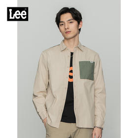 Lee商场同款22春新品舒适版米色工装男长袖衬衫LMT001584100-97W
