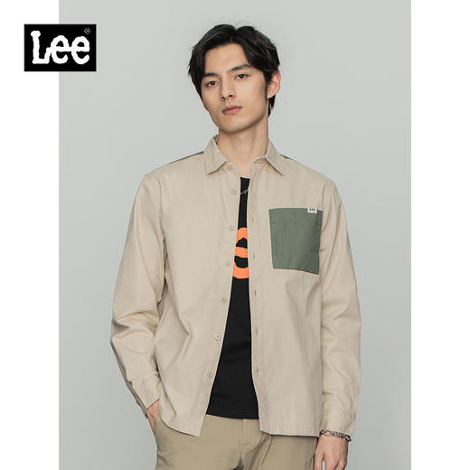 Lee商场同款22春新品舒适版米色工装男长袖衬衫LMT001584100-97W 商品图0