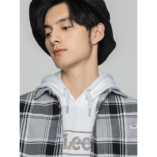 Lee商场同款22春季新品舒适灰色格纹男长袖衬衫LMT0015846VX-97U 商品图4