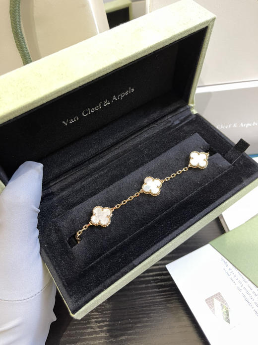 Vca四叶草🍀五花手链-白色 商品图0