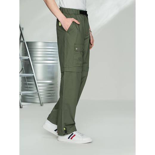 LeeXLINE 21春夏新品舒适橄榄绿色可脱卸休闲布裤男L438518EKANL 商品图4