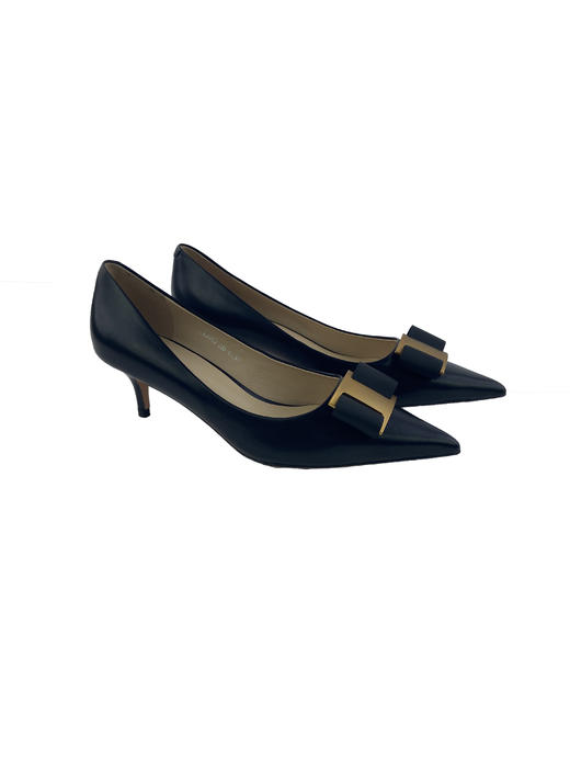 SAFICOO 气质经典黑 尖头真皮猫跟鞋 商品图5