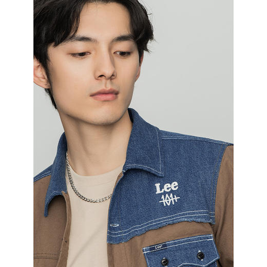 Lee商场同款22春季新品101+舒适棕色拼接男外套LMT001528100-429 商品图4