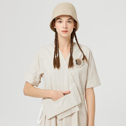 famecoco范可儿设计感小众衬衫裙气质洋气连衣裙女夏季F223FA002 商品图3