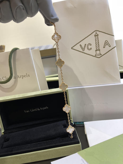 Vca四叶草🍀五花手链-白色 商品图2
