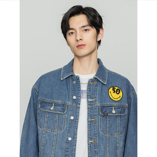 【Smiley®联名】Lee22春夏新品舒适蓝色男牛仔夹克外套LMT001628 商品图4