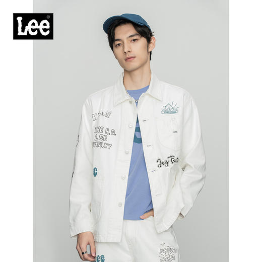 Lee商场同款22春季新品舒适白色男工装夹克外套LMT0015795TQ-005 商品图0