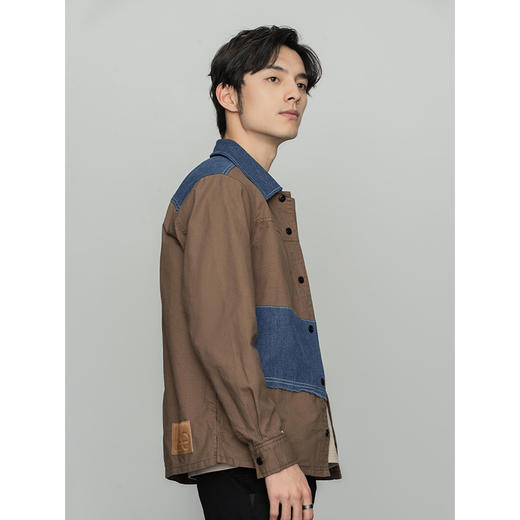 Lee商场同款22春季新品101+舒适棕色拼接男外套LMT001528100-429 商品图3