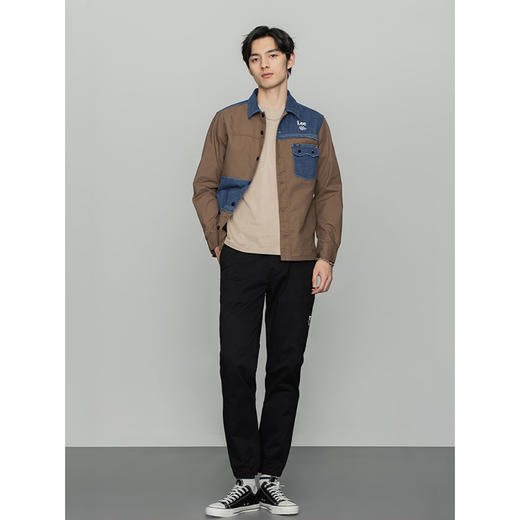 Lee商场同款22春季新品101+舒适棕色拼接男外套LMT001528100-429 商品图2
