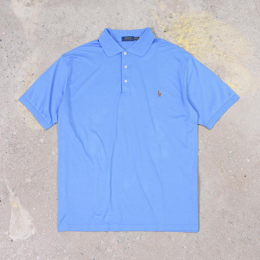 小彩马刺绣 水柔棉 蓝色 短袖POLO衫 PT-1072 商品图4