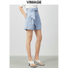 VIMAGE纬漫纪夏季高腰雪纺短裤宽松轻薄通勤阔脚西装短裤裤子V1505114 商品缩略图1