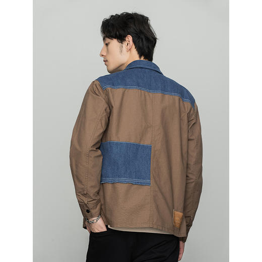 Lee商场同款22春季新品101+舒适棕色拼接男外套LMT001528100-429 商品图1