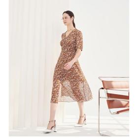 2楼凯莉米洛摩卡慕斯色连衣裙