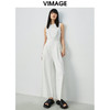VIMAGE纬漫纪新款气质通勤时尚百搭无袖高腰阔腿连体裤女V1307918 商品缩略图5