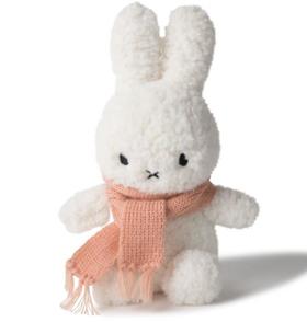 荷兰Miffy米菲兔戴围巾厚绒桃色23cm