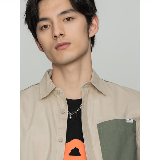 Lee商场同款22春新品舒适版米色工装男长袖衬衫LMT001584100-97W 商品图4
