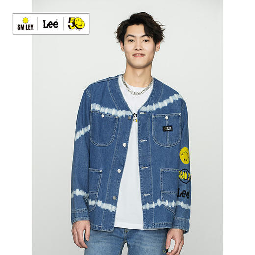 【Smiley®联名】Lee22春夏新品舒适中蓝男牛仔夹克外套LMT001561 商品图0