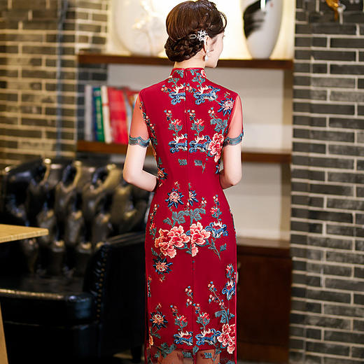 STFS-B2001修身旗袍中国风立领时尚刺绣旗袍 商品图3