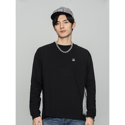 Lee商场同款22春季新品舒适版印花黑色男长袖T恤LMT0014314DR-K11 商品图1