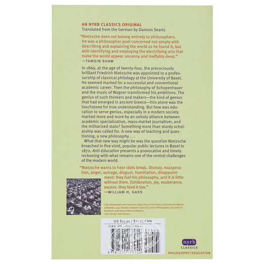【中商原版】尼采 论我们教育机构的未来 英文原版 Anti-Education: On the Future of Our Educational Institutions Nietzsche 商品图1