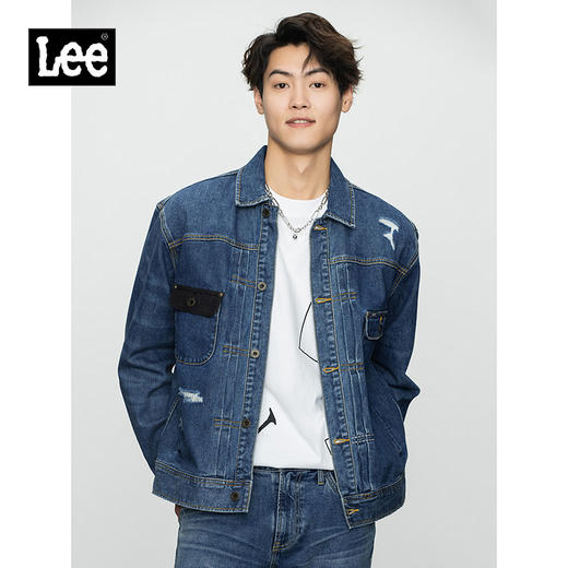 Lee商场同款22春新品101+舒适黑色男牛仔外套LMT0015226VG-511 商品图0