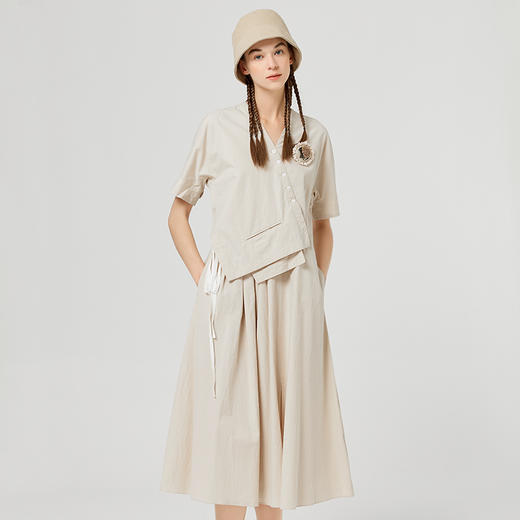 famecoco范可儿设计感小众衬衫裙气质洋气连衣裙女夏季F223FA002 商品图2