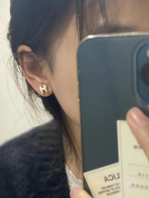 H耳钉-白色 商品图2