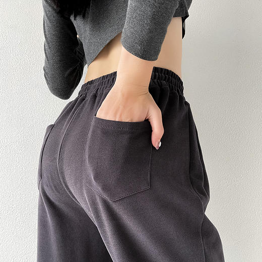 【耐穿实穿质量杠杠】两穿抽绳直筒阔腿卫裤  显瘦显腿长 亲肤透气  免烫不粘毛   垂感好 可束脚可阔腿 商品图2