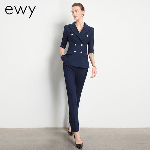 Ewy夏季新款商务气质女神范高端时尚三件套职业西装套装套裤女士 商品图1