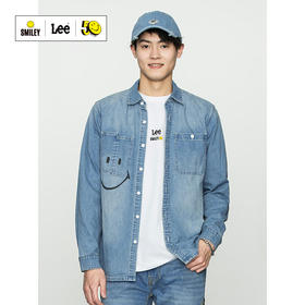 【Smiley®联名】Lee22春夏新品舒适浅蓝男长袖牛仔衬衫LMT001564