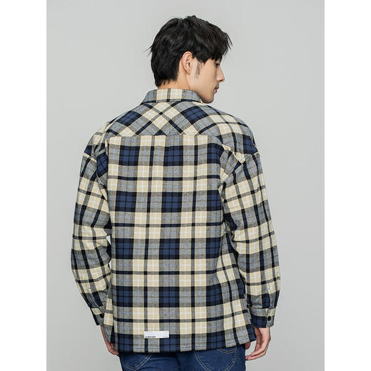 Lee商场同款22春夏新品舒适蓝色格纹磨毛男衬衫LMT001435100-426 商品图2