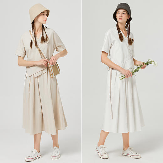 famecoco范可儿设计感小众衬衫裙气质洋气连衣裙女夏季F223FA002 商品图4