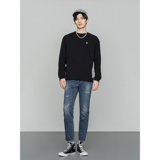 Lee商场同款22春季新品舒适版印花黑色男长袖T恤LMT0014314DR-K11 商品图2