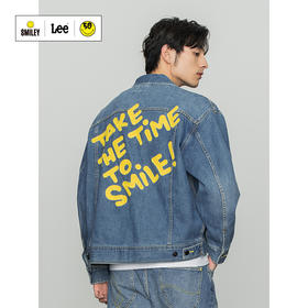 【Smiley®联名】Lee22春夏新品舒适蓝色男牛仔夹克外套LMT001628