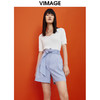 VIMAGE纬漫纪夏季高腰雪纺短裤宽松轻薄通勤阔脚西装短裤裤子V1505114 商品缩略图2