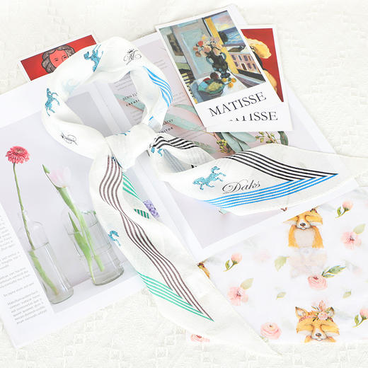 DA*S韩系时尚前为摩登风格小清新百搭桑蚕丝三角巾WXWD150 商品图6