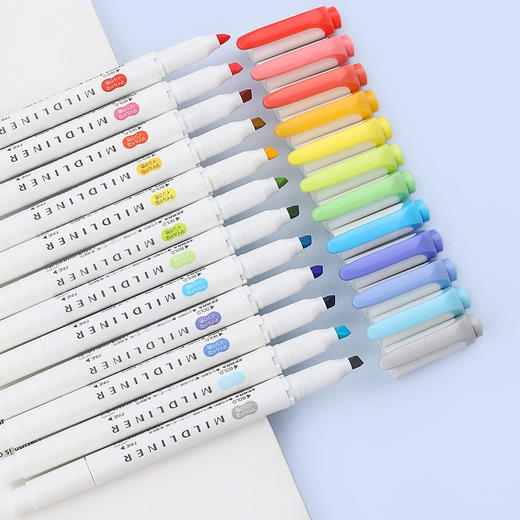 日本ZEBRA斑马笔荧光色笔WKT7淡色双头标记笔学生用手帐文具记号做笔记彩色的笔划重点套装荧光笔 商品图1