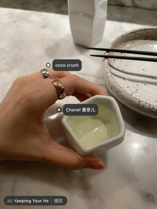 小香菱格戒指-宽版白金 商品图3