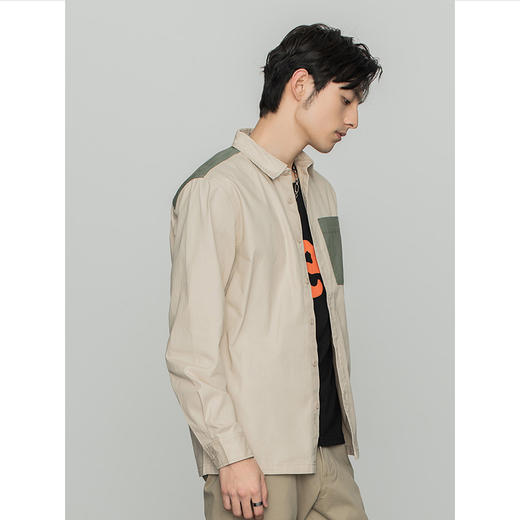 Lee商场同款22春新品舒适版米色工装男长袖衬衫LMT001584100-97W 商品图3