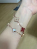 Vca四叶草🍀五花手链-红色+满钻 商品缩略图0