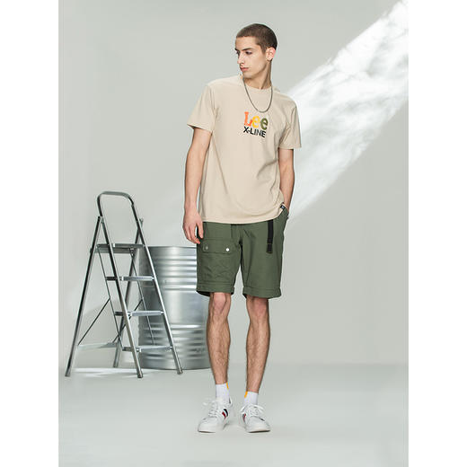 LeeXLINE 21春夏新品舒适橄榄绿色可脱卸休闲布裤男L438518EKANL 商品图3