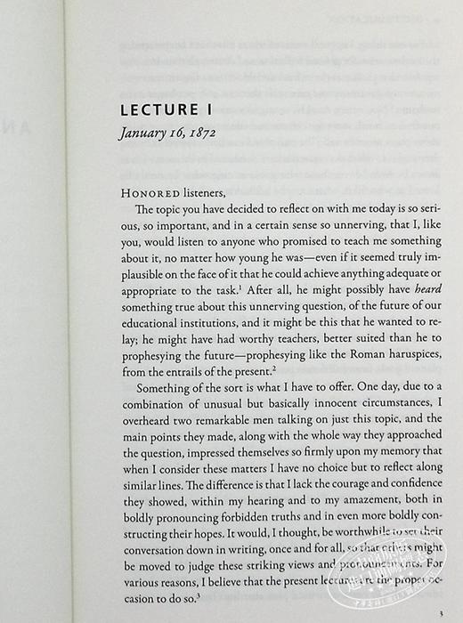 【中商原版】尼采 论我们教育机构的未来 英文原版 Anti-Education: On the Future of Our Educational Institutions Nietzsche 商品图4