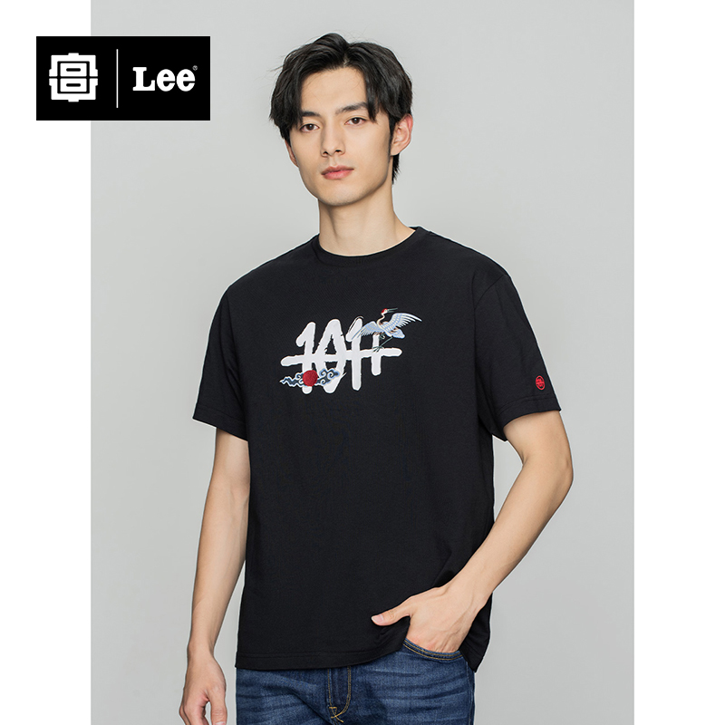 Lee宫廷文化“一品云鹤”潮服22春季新品舒适男短袖T恤LMT0015503RX00FK14000/K11000