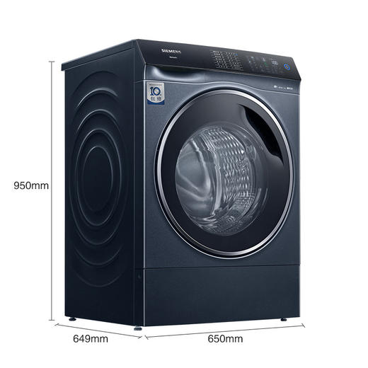 西门子12公斤 全自动变频滚筒洗衣机家用大容量 超大内筒 杀菌除螨XQG120-WW74D3B10W 商品图4